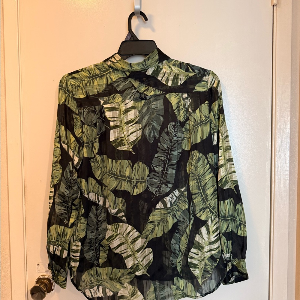 Banana Republic Multicolor Leaf Pattern Shirt - image 7